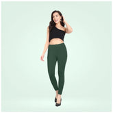 Generic Women's Cotton Blended Solid Ankle legging (Bottle Green)