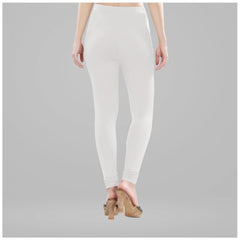 Generic Women's Cotton Blended Solid Churidar leggings (White)