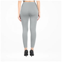 Generic Women's Cotton Blended Solid Ankle legging (Silver Gray)