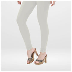 Generic Women's Cotton Blended Solid Churidar leggings (White)
