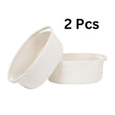 Generic Cotton Pcs Oval Basket Storage Basket For Clothes (White)