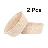 Generic Cotton 2 Pcs Oval Basket Storage Basket For Clothes (Beige)