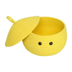 Generic Cotton Gudda Pack of 1 Storage Basket For Clothes (Yellow)