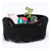 Generic Cotton Cat Basket Inch Pack of 1 Storage Basket For Clothes (Black)