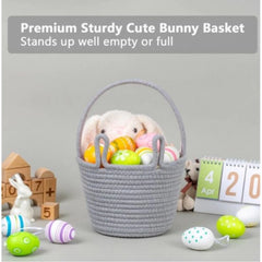 Generic Cotton Toy Bucket Pack of 1 Storage Basket For Clothes (Grey)