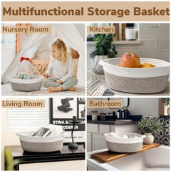 Generic Cotton Baby Gift Basket Inch Pack of 1 Storage Basket For Clothes (White)