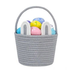 Generic Cotton Ear Toys Bucket Pack of 1 Storage Basket For Clothes (Grey)