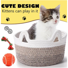 Generic Cotton Cat Basket Inch Pack of 1 Storage Basket For Clothes (Multicolor)
