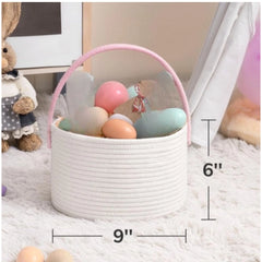 Generic Cotton Ear Toys Bucket Pack of 1 Storage Basket For Clothes (White)