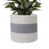 Generic Cotton Flower Basket Pack of 1 Storage Basket For Clothes (Grey)