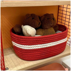 Generic Cotton Basket Inch Pack of 1 Storage Basket For Clothes (Red)