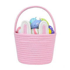 Generic Cotton Ear Toy Bucket Pack of 1 Storage Basket For Clothes (Pink)