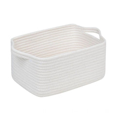 Generic Cotton Basket Pack of 1 Storage Basket For Clothes (White)