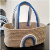 Generic Cotton Rainbow Basket Pack of 1 Storage Basket For Clothes (Multicolor)