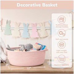 Generic Cotton Baby Gift Basket Pack of 1 Storage Basket For Clothes (Pink)