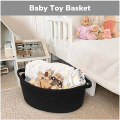 Generic Cotton Baby Gift Basket Pack of 1 Storage Basket For Clothes (Black)