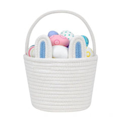 Generic Cotton Ear Toys Bucket Pack of 1 Storage Basket For Clothes (White)