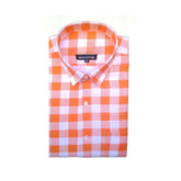 Generic Men's Cotton Lycra Full Sleeve Checked Casual Shirt (Red White)