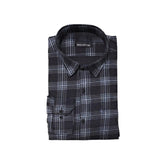 Generic Men's Cotton Lycra Full Sleeve Checked Casual Shirt (Black)