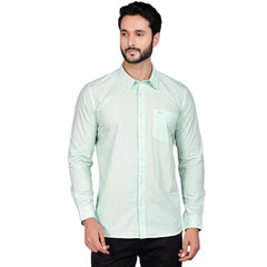 Generic Men's Casual Cotton Full Sleeve Solid Shirt (Sea Green)
