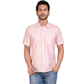 Generic Men's Casual Cotton Half Sleeve Solid Shirt (Peach)