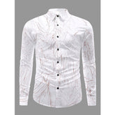 Generic Men's Casual PollyCotton Textured Full Sleeve Collar Shirt (Brown)