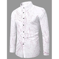 Generic Men's Casual PollyCotton Textured Full Sleeve Collar Shirt (Pink)