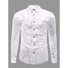 Generic Men's Casual PollyCotton Textured Full Sleeve Collar Shirt (Pink)