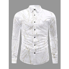 Generic Men's Casual PollyCotton Textured Full Sleeve Collar Shirt (Green)