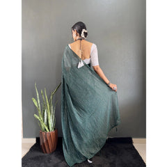 Generic Women's Chiffon Woven Bollywood Saree With Unstitched Blouse (5.5Mtr, Green)