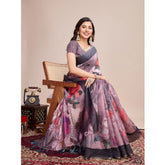Generic Women's Georgette Embroidered Saree With Unstitched Blouse (5.5Mtr, Multicolor)