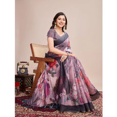 Generic Women's Georgette Embroidered Saree With Unstitched Blouse (5.5Mtr, Multicolor)