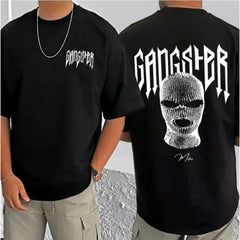 Generic Men's Casual Cotton Blend Printed Round Neck Half Sleeve T-Shirt (Black)