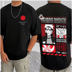 Generic Men's Casual Cotton Blend Printed Round Neck Half Sleeve T-Shirt (Black)