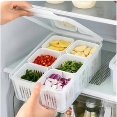 Generic Plastic Food Storage Box With Lid And 6 Compartments