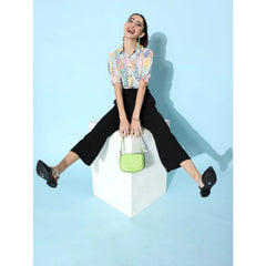 Generic Women's Polyester Printed 3/4th Sleeve Jumpsuit (Multicolor)