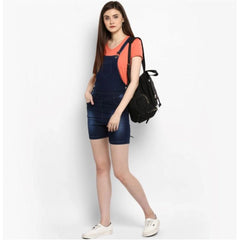 Generic Women's Denim Shorts Style Dungaree Pant (Blue)