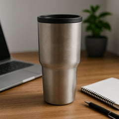 STAINLESS STEEL VACUUM GLASS INSULATED GLASS COFFEE CUPS DOUBLE WALLED TRAVEL MUG, CAR COFFEE MUG (Without Lid)