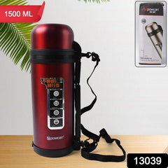 Stainless Steel Water Bottle Vacuum Insulated Thermos Flask Double-Walled Coffee Thermos Flask Leak-proof Water Bottle for Sports, Fitness, Gym (1500ML)