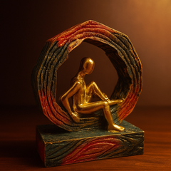 Golden Man in Ring Showpiece