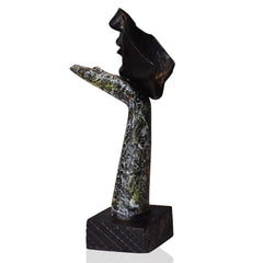 Resin Kissingg Face Statue Sculptures Fantasy Showpieces Creative Abstract Design Art Figurine For Home Living Room Decorative Display (Thinking Face)