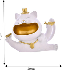 Cat with Hat Statue for Storage Purpose for Home Decor Showpiece.