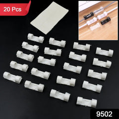 Plastic Cable Clips ? Strong Adhesive Wire Organizer for Home, Office & Car (20 Pcs)