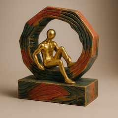 Golden Man in Ring Showpiece