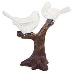 Birds Sitting On Tree Branch Figurine Decor