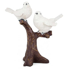 Birds Sitting On Tree Branch Figurine Decor