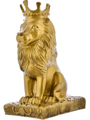 Lion Statue with Crown Sculpture Showpiece.
