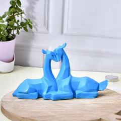 Lovely Sitting Deer Pain Antique Finish Statue Sculpture for Home Decor Showpiece.