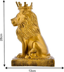 Lion Statue with Crown Sculpture Showpiece.