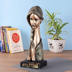 Welcome Lady Showpiece for Home Office Decor Showpiece